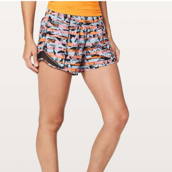 lululemon athletica Pants - Lululemon Hotty Hot Short II Long 4" blue orange pink black